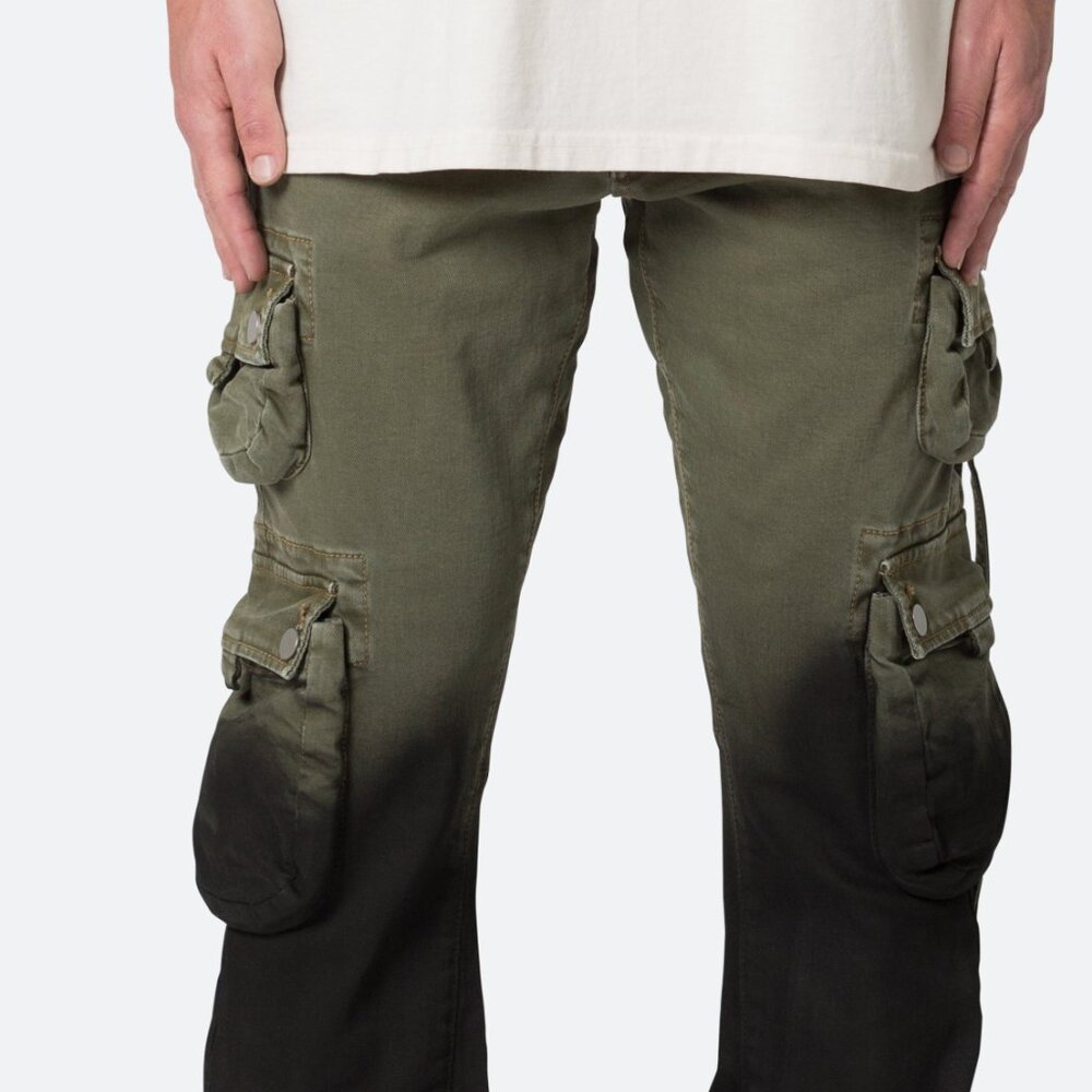 mnml B569 Cargo Flare Denim - Olive/Black Size 33Olive/Black / 33